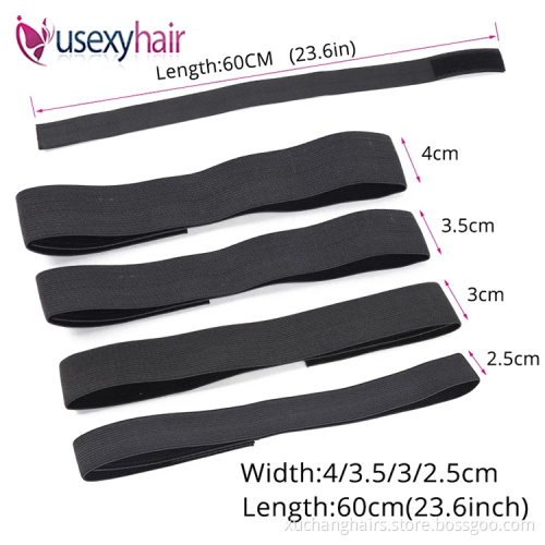 Customized hair ties elastic hair bands adjustable elastic wig band melt band for lace wigs